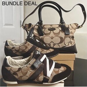 Coach Signature Monogram Bundle Deal: Bag & Sneakers Only”FIRM”!